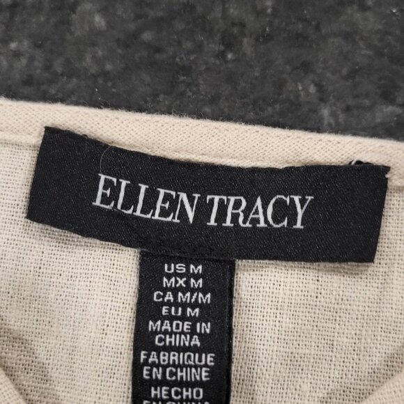 Ellen Tracy Dress Medium, NWOT, Deep Front Pockets Tortoise shell straps - Picture 5 of 12